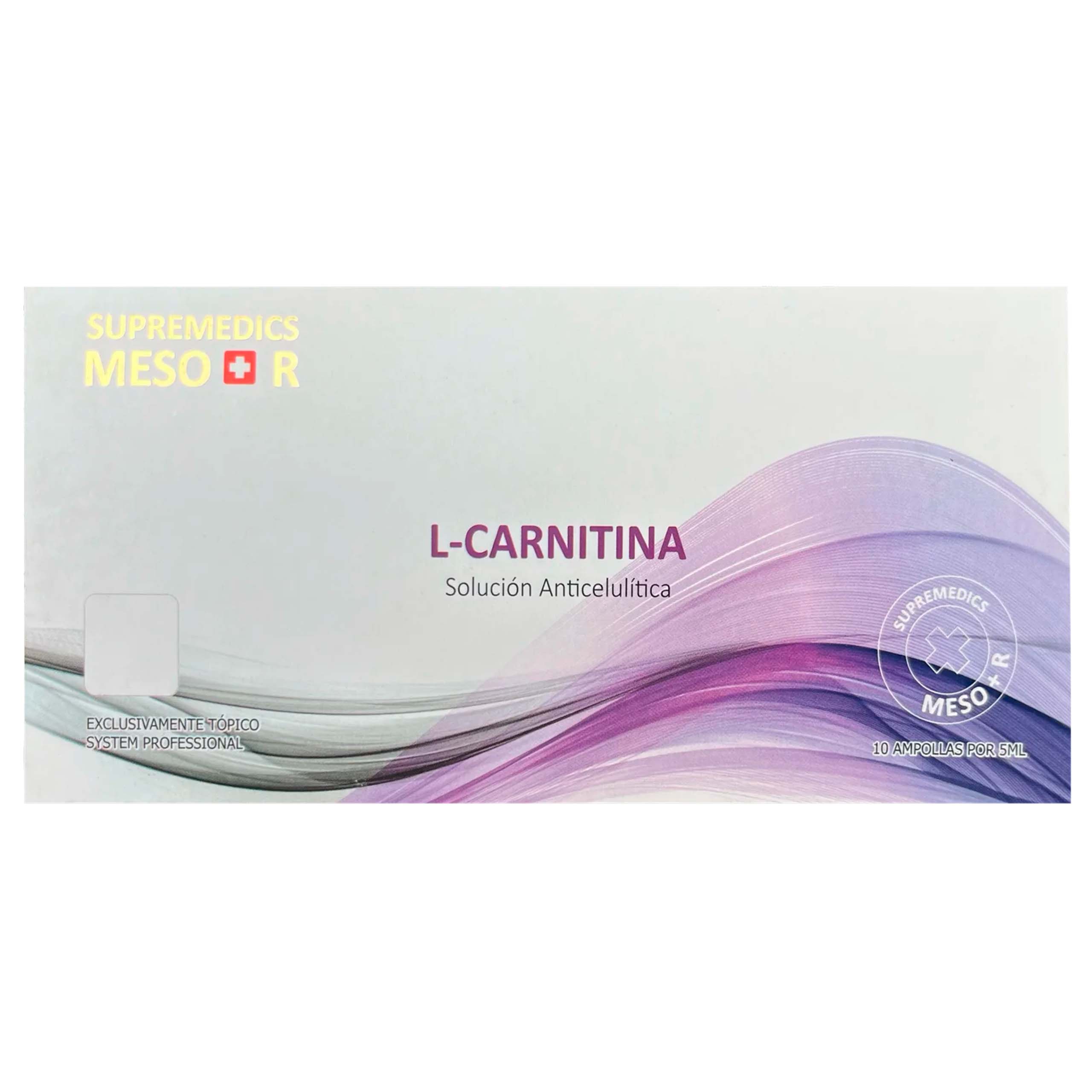 SUPREMEDICS L-CARNITINA 1x5 ml, Lipolítico, Energizante y Adelgazante, Reducción de Grasa y Rendimiento Físico, Uso Estético Profesional