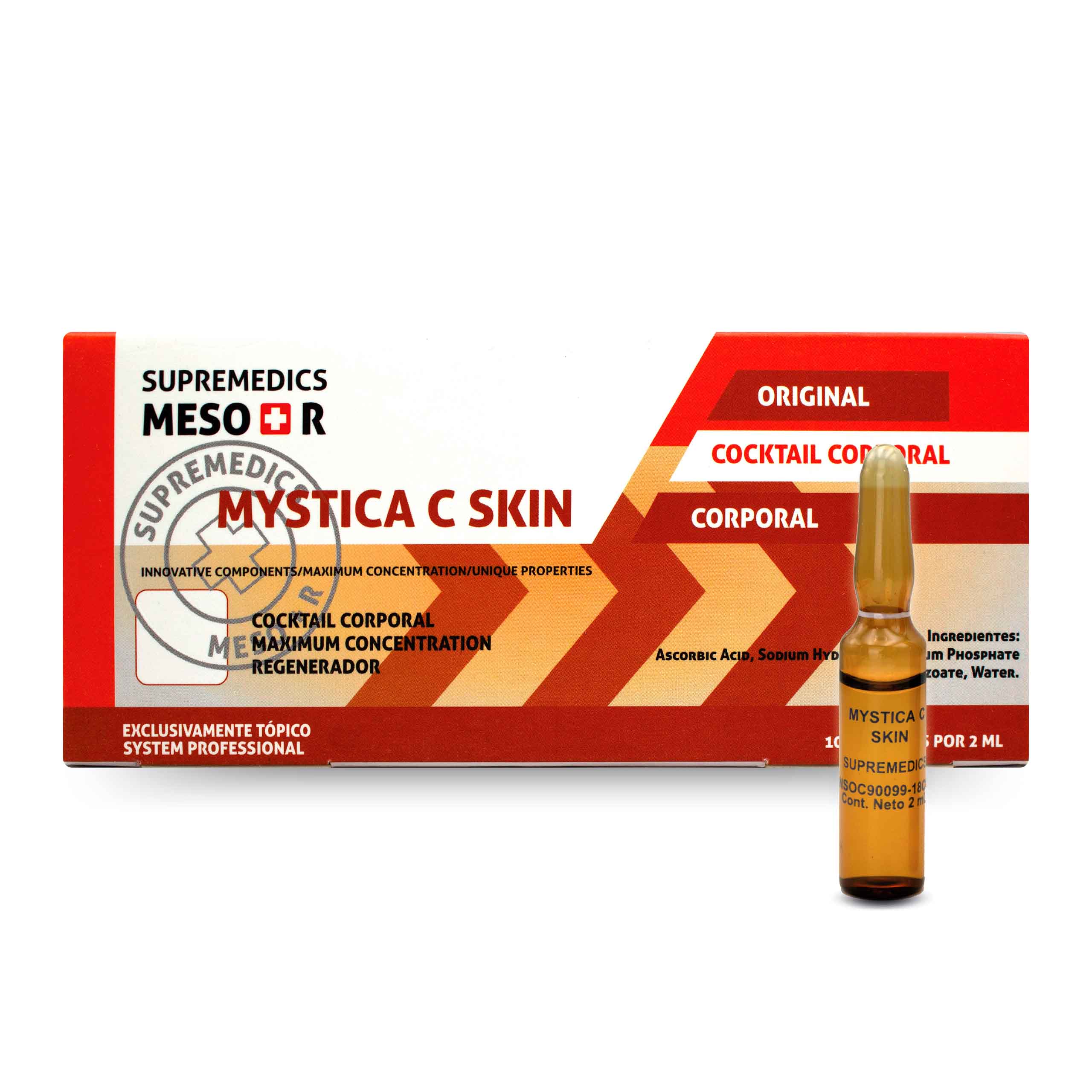 SUPREMEDICS MYSTICA C SKIN 1x2ml, Vitamina C Antioxidante, Iluminación y Rejuvenecimiento Facial, Uso Estético Profesional