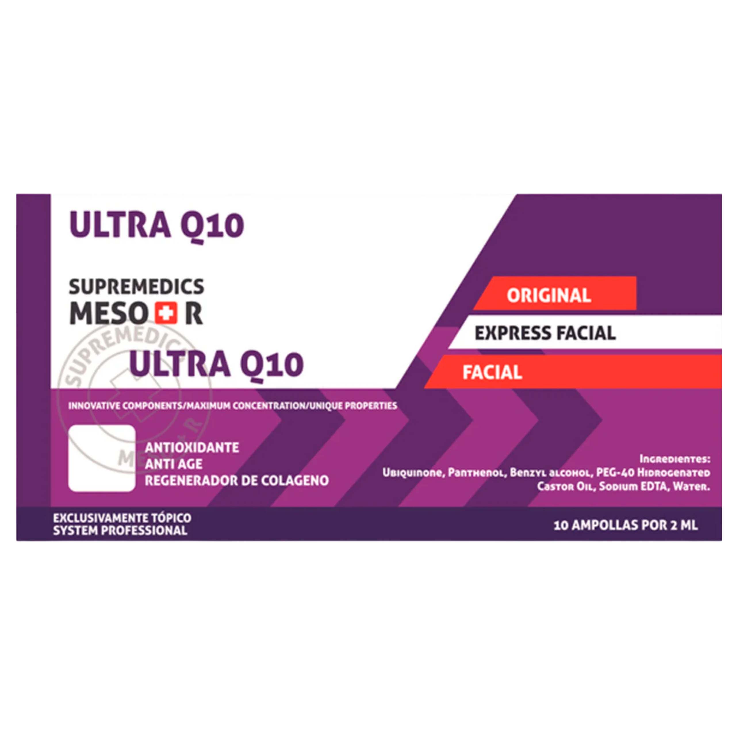 SUPREMEDICS ULTRA Q10 1x2ml, Coenzima Q10 Antioxidante, Rejuvenecimiento Facial y Corporal, Uso Estético Profesional